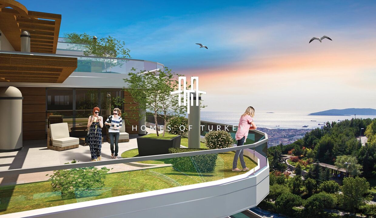 Flats for Sale in Installments with Panoramic Sea and Forest View in Pendik 1