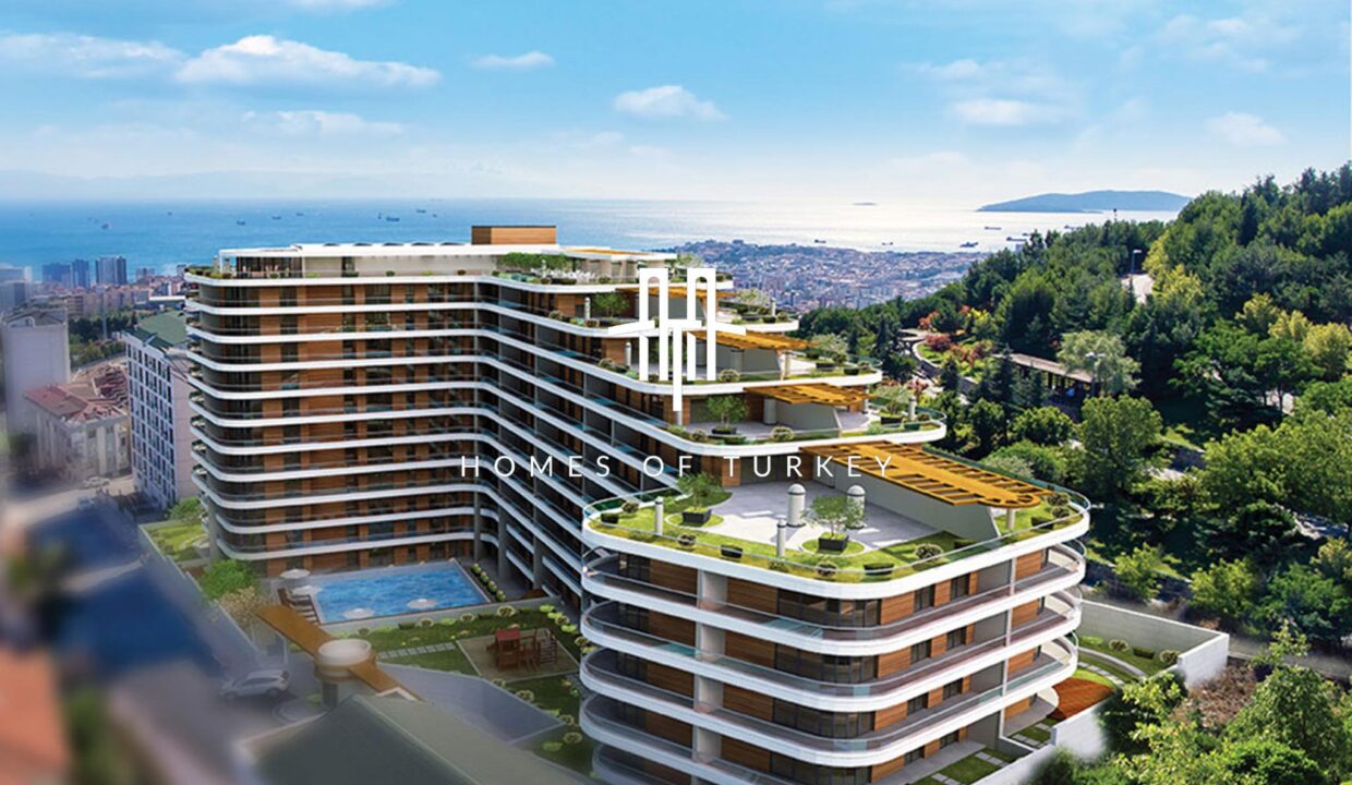 Flats for Sale in Installments with Panoramic Sea and Forest View in Pendik 2