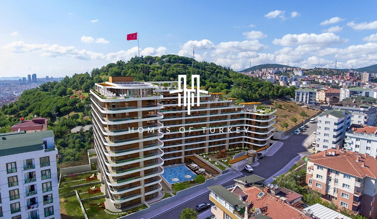 Flats for Sale in Installments with Panoramic Sea and Forest View in Pendik 4