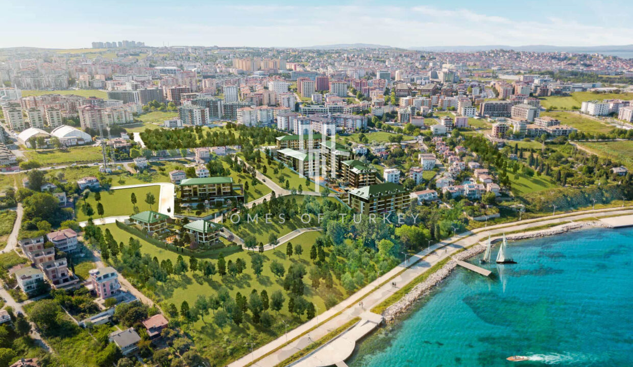 Sea View and Apartments with a Garden in a Luxury Complex by the Beach in Büyükcekmece 1