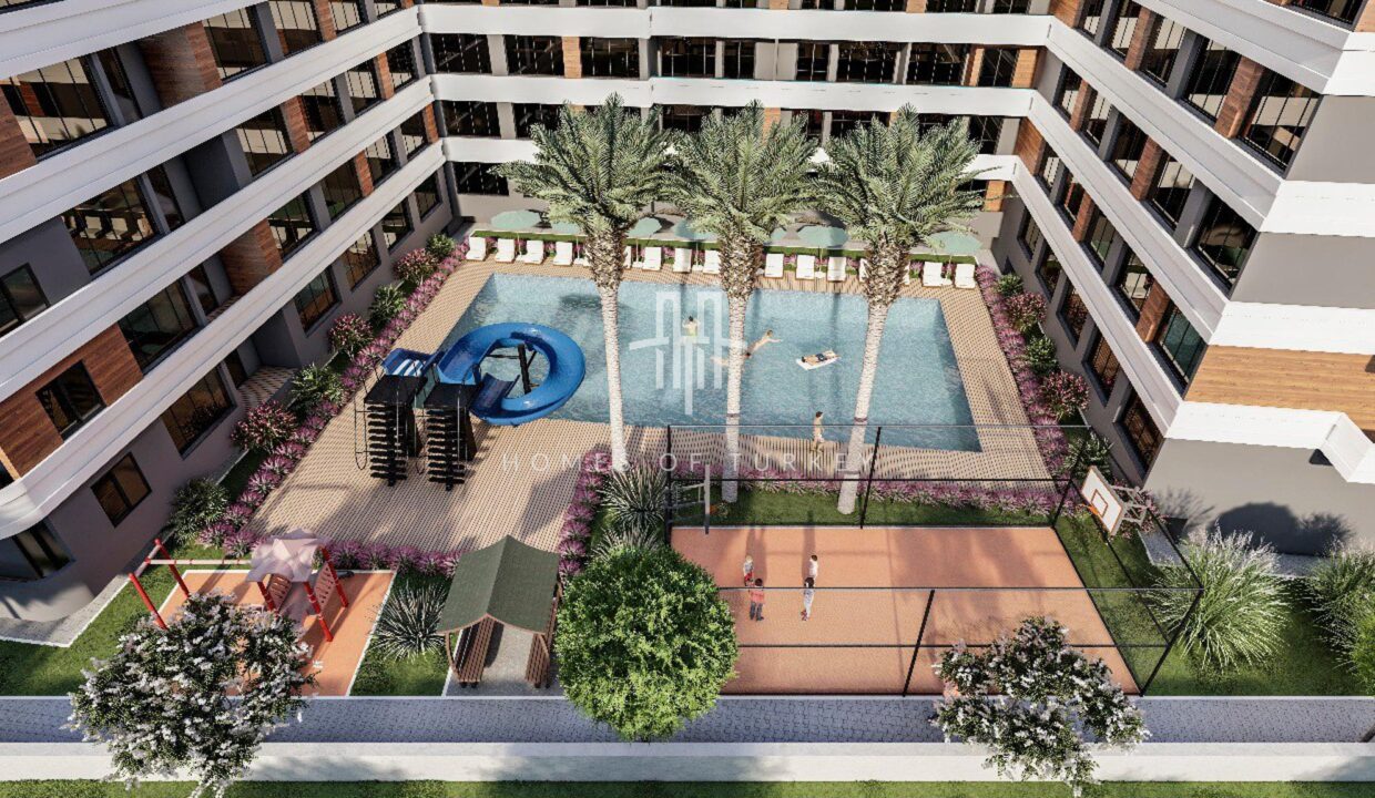 Flats for Sale in Installments in a Complex with a Pool within Walking Distance to the Sea in Mersin 1,