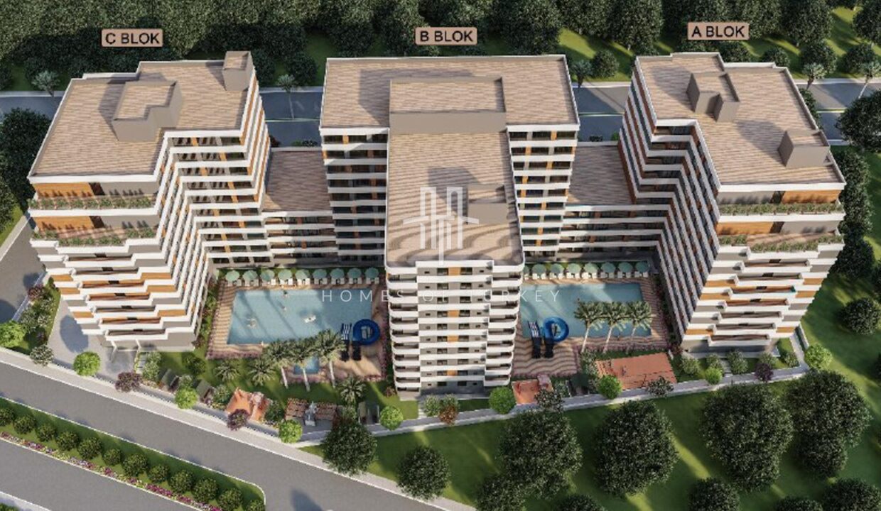 Flats for Sale in Installments in a Complex with a Pool within Walking Distance to the Sea in Mersin 10