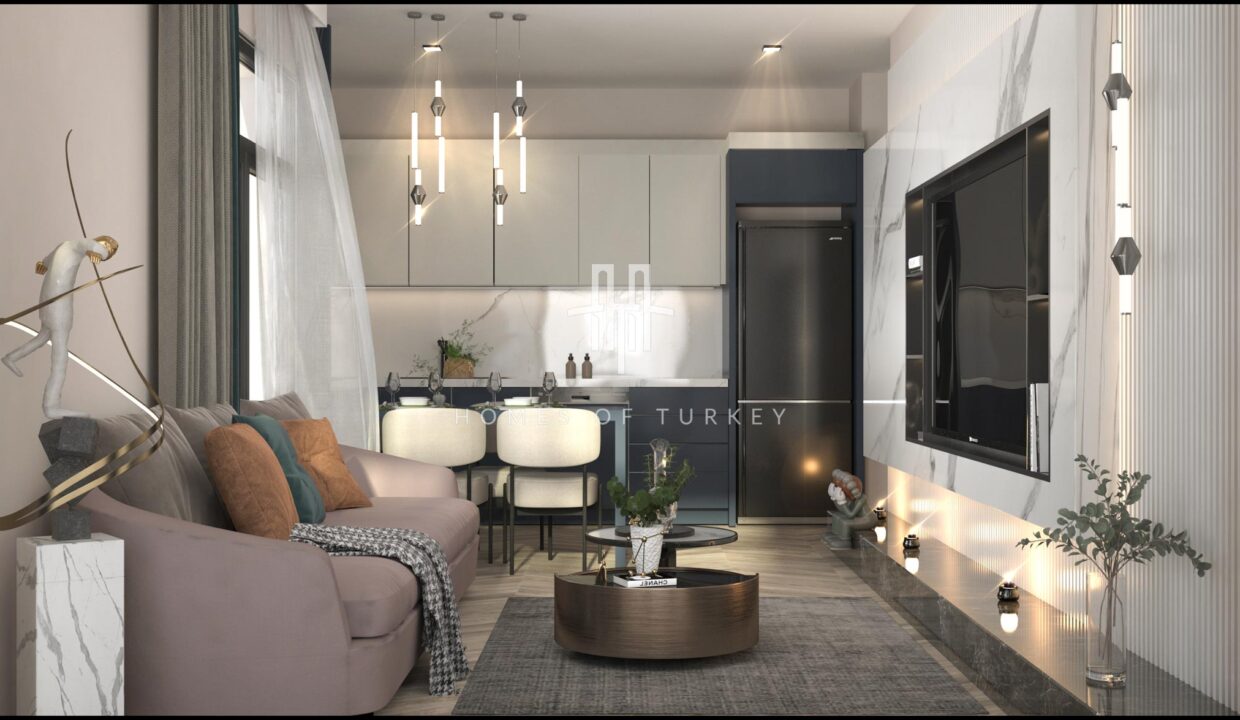 Modern Flats for Sale in a Complex with Pool and Security in Mersin 12