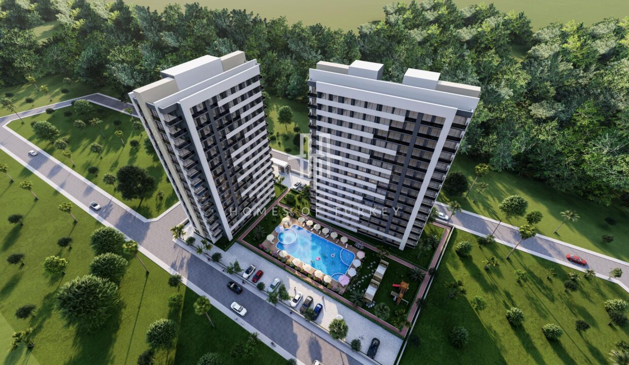 Modern Flats for Sale in a Complex with Pool and Security in Mersin 9