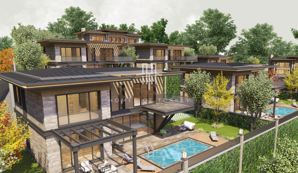 Villas with Private Gardens for Sale in Installments in Nature in Sapanca, Sakarya 1