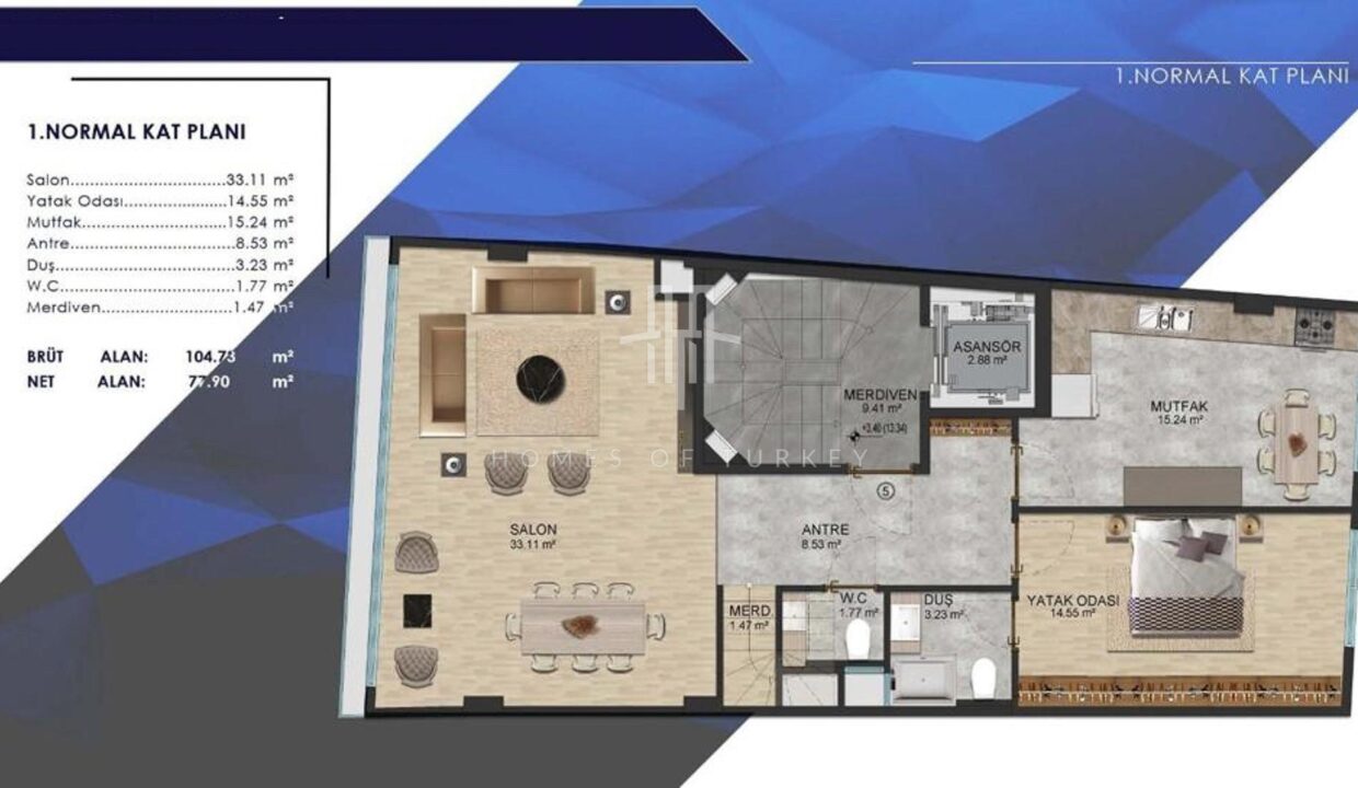 Luxury Duplex Flat for Sale with Bosphorus View in Üsküdar 14